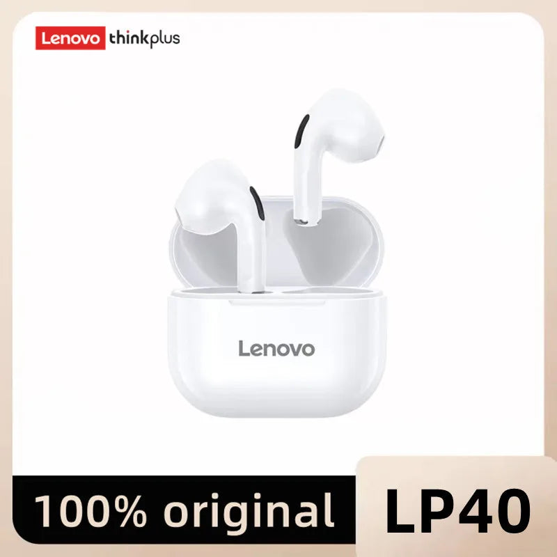 Original Lenovo lp40 Bluetooth Earphone 5.0 Immersive Sound HIFI TWS With Microphone Touch Control For Long Standby Time Motion